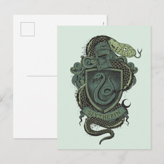 Harry Potter | Slytherin-Wappen Postkarte (Vorne/Hinten)