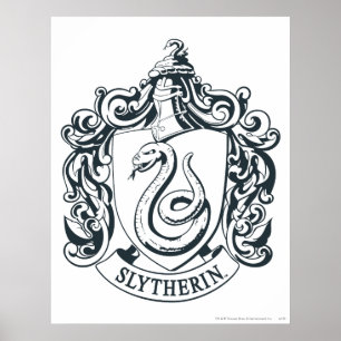 Harry Potter Slytherin-Wappen - Schwarz und Weiß Poster
