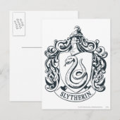 Harry Potter | Slytherin-Wappen - Schwarz und Weiß Postkarte (Vorne/Hinten)