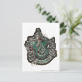 Harry Potter | Slytherin Wappen - Vintag Postkarte (Stehend Vorderseite)