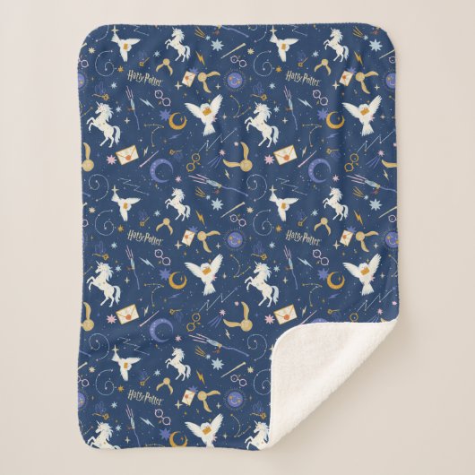 HARRY POTTER™ Sommer-Sonnenwende-Icon-Muster Sherpadecke (Vorderseite)