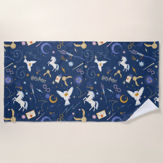 HARRY POTTER™ Sommer-Sonnenwende-Icon-Muster Strandtuch (Vorderseite)