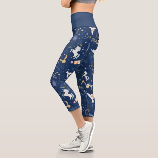 HARRY POTTER™ Sommersonnenwende-Icon-Muster Capri Leggings (Links)