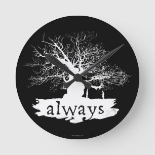 Harry Potter Spell Always Quote Silhouette Runde Wanduhr