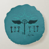 Harry Potter Spell | Fliegende Schlüssel Rundes Kissen (Rückseite)