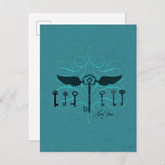 Harry Potter Spell | Flying Keys Postkarte (Vorne/Hinten)