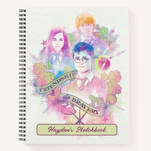 Harry Potter Spell | Harry, Hermione & Ron Sketch Notizblock (Vorderseite)