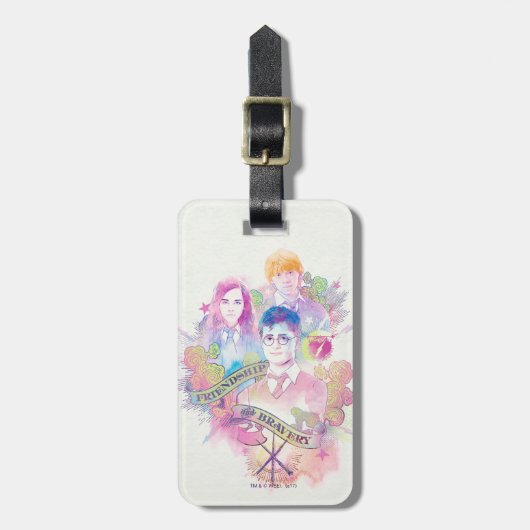 Harry Potter Spell | Harry, Hermione & Ron Waterc Gepäckanhänger (Vorderseite vertikal)