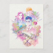 Harry Potter Spell | Harry, Hermione & Ron Waterc Postkarte (Vorderseite)