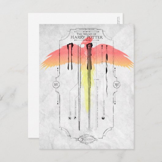 Harry Potter Spell | Harry's Wand Infografik Postkarte (Vorne/Hinten)