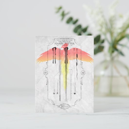 Harry Potter Spell | Harry's Wand Infografik Postkarte (Stehend Vorderseite)
