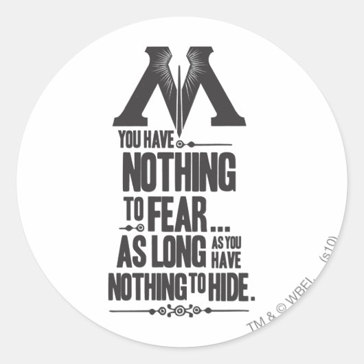 Harry Potter Spell | Ministerium für Magische Prop Runder Aufkleber (Vorderseite)