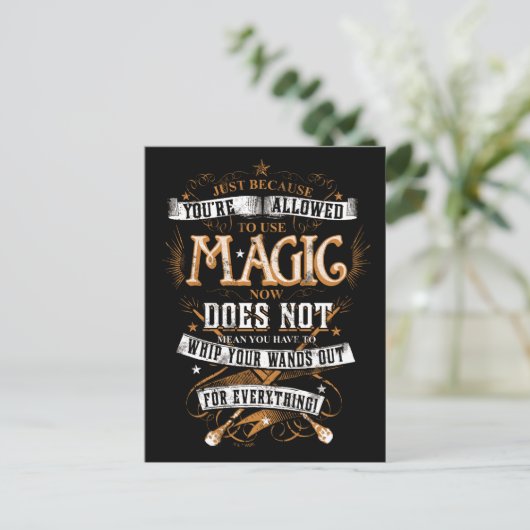 Harry Potter Spell | Nur weil Sie erlaubt sind Postkarte (Stehend Vorderseite)
