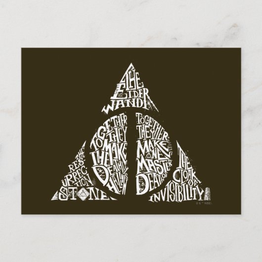 Harry Potter Spell | TOTHLY HALLOWS Typografy Gr Postkarte (Vorderseite)