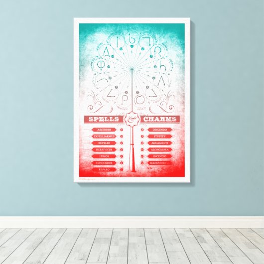 Harry Potter Spell | Wand-Instruktionstabelle Leinwanddruck (Insitu (Holzboden))
