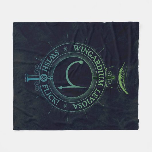 Harry Potter Spell | Wingardium Leviosa Graphic Fleecedecke (Vorderseite (Horizontal))