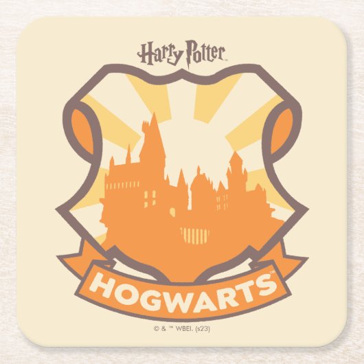 HARRY POTTER™ | Summer Magic HOGWARTS™ Wappen Rechteckiger Pappuntersetzer (Vorderseite)