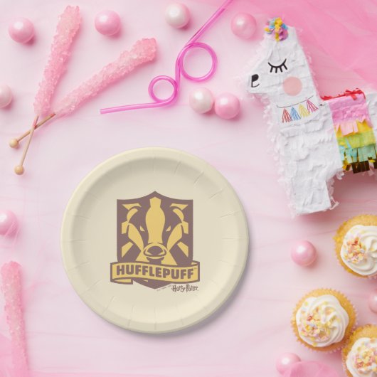 HARRY POTTER™ | Summer Magic HUFFLEPUFF™ Wappen Pappteller (Party)