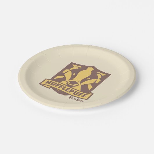 HARRY POTTER™ | Summer Magic HUFFLEPUFF™ Wappen Pappteller (Schrägansicht)