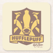 HARRY POTTER™ | Summer Magic HUFFLEPUFF™ Wappen Rechteckiger Pappuntersetzer (Vorderseite)