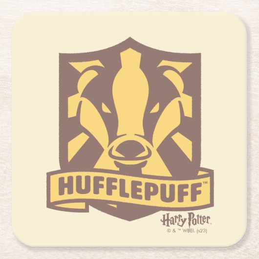 HARRY POTTER™ | Summer Magic HUFFLEPUFF™ Wappen Rechteckiger Pappuntersetzer (Vorderseite)