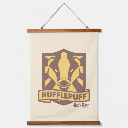 HARRY POTTER™ | Summer Magic HUFFLEPUFF™ Wappen Wandteppich Mit Holzrahmen (Vorderseite)