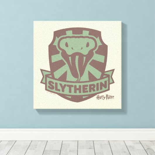 HARRY POTTER™ | Summer Magic SLYTHERIN™ Wappen Leinwanddruck (Insitu (Holzboden))