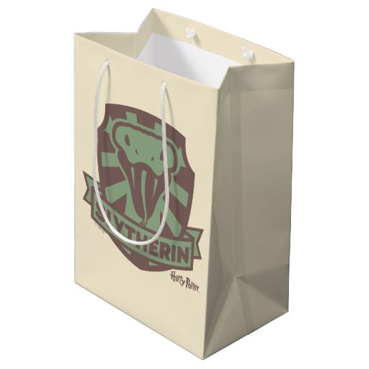 HARRY POTTER™ | Summer Magic SLYTHERIN™ Wappen Mittlere Geschenktüte (Rückseite Schrägansicht)