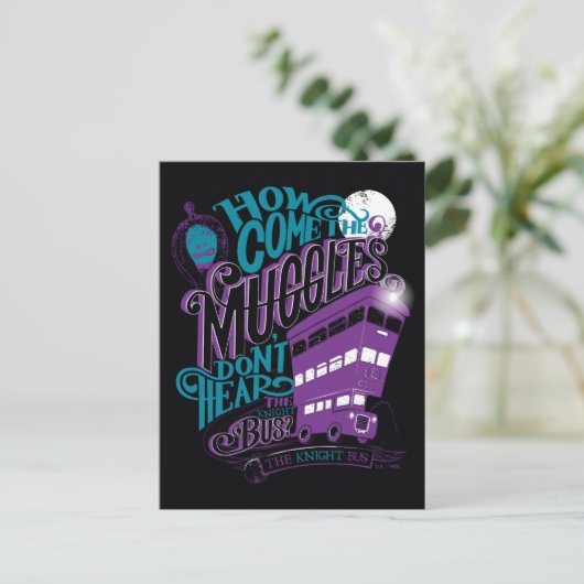 Harry Potter | The Knight Bus Typography Graphic Postkarte (Stehend Vorderseite)