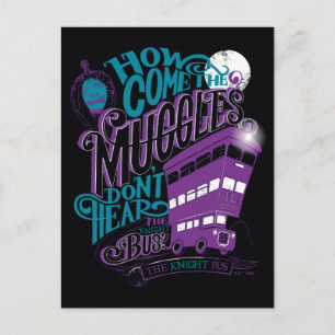 Harry Potter The Knight Bus Typography Graphic Postkarte