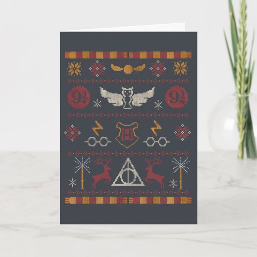 HARRY POTTER™ Themed Cross-Stitch-Muster Feiertagskarte (Vorderseite)