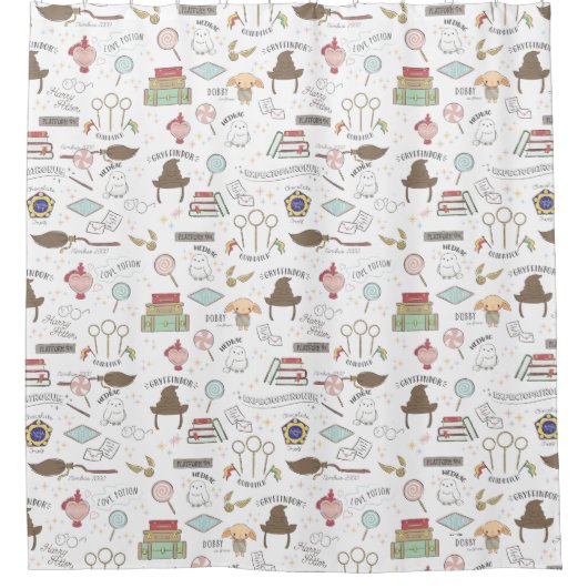 HARRY POTTER™ Tiny Magic Pattern Duschvorhang (Vorderseite)