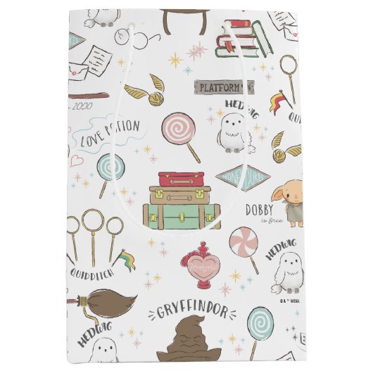 HARRY POTTER™ Tiny Magic Pattern Mittlere Geschenktüte (Vorderseite)