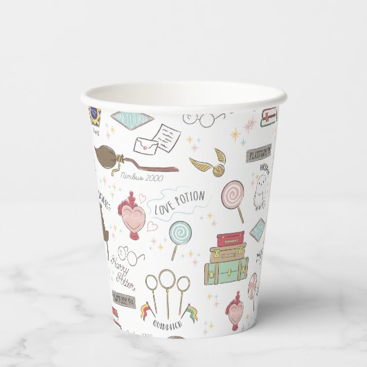 HARRY POTTER™ Tiny Magic Pattern Pappbecher (Rückseite)