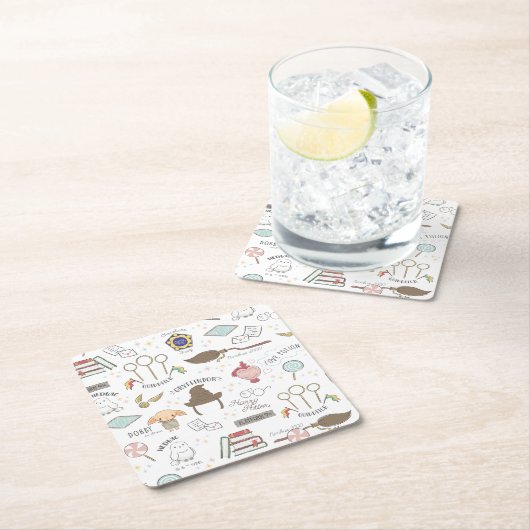 HARRY POTTER™ Tiny Magic Pattern Rechteckiger Pappuntersetzer (Vor Ort)