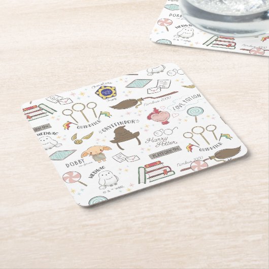 HARRY POTTER™ Tiny Magic Pattern Rechteckiger Pappuntersetzer (angewinkelt)