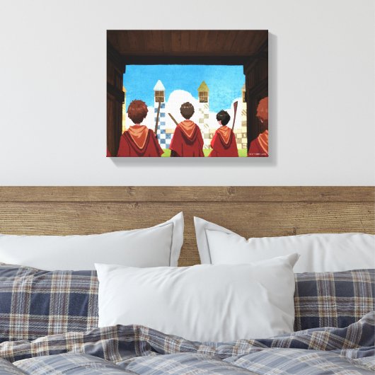 HARRY POTTER™ und das GRYFFINDOR™ QUIDDITCH™-Team Leinwanddruck (Insitu (Schlafzimmer))