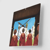 HARRY POTTER™ und das GRYFFINDOR™ QUIDDITCH™-Team Quadratische Wanduhr (Winkel)