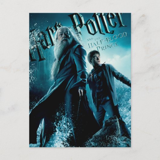 Harry Potter und Dumbledore auf Felsen 1 Postkarte (Vorderseite)