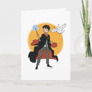 HARRY POTTER™ und Hedwig Illustration Karte