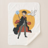 HARRY POTTER™ und Hedwig Illustration Sherpadecke (Vorderseite)