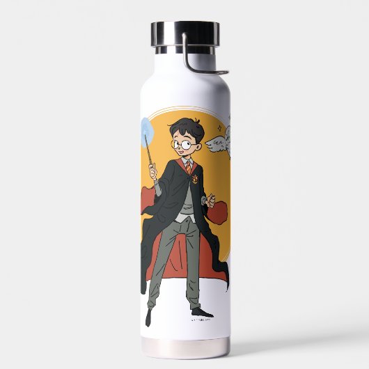 HARRY POTTER™ und Hedwig Illustration Trinkflasche (Links)
