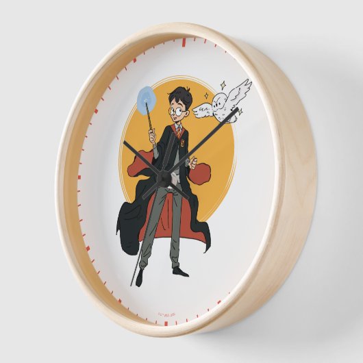 HARRY POTTER™ und Hedwig Illustration Uhr (Winkel)