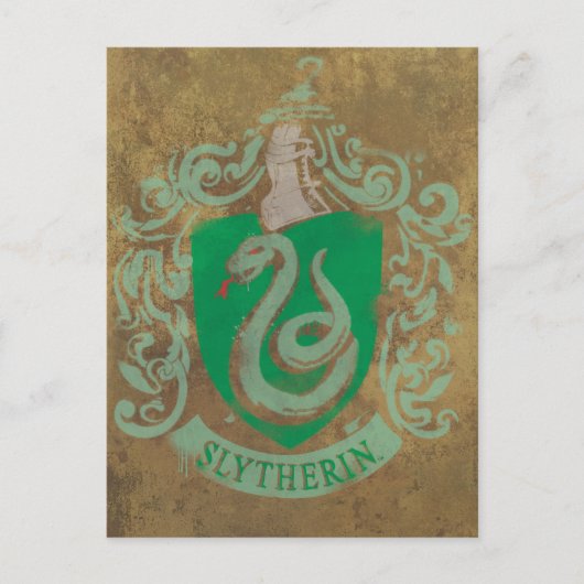 Harry Potter | Vintage Slytherin Postkarte (Vorderseite)