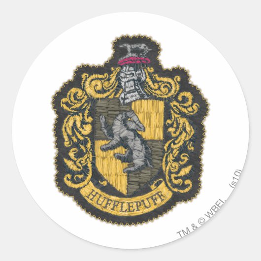 Harry Potter | Wappen-Patch Hufflepuff Runder Aufkleber (Vorderseite)