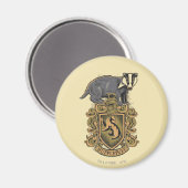 Harry Potter | Wappen von Hufflepuff mit Dachs Magnet (Vorderseite/Rückseite)