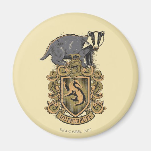 Harry Potter | Wappen von Hufflepuff mit Dachs Magnet (Vorne)