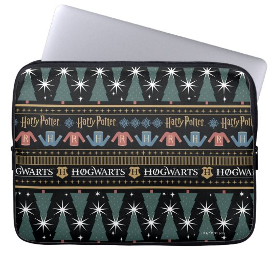 HARRY POTTER™ Weihnachts-Pullover-Strickmuster Laptopschutzhülle (Vorderseite)