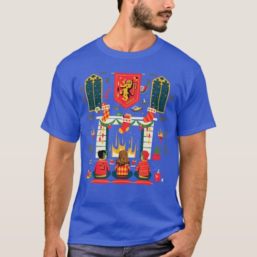 Harry Potter Weihnachtsfreunde vor dem Kamin T-Shirt (Vorderseite)