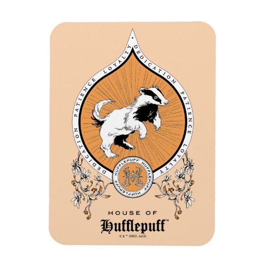 HARRY POTTER™ | Zartes Sketch HUFFLEPUFF™-Wappen Magnet (Vertikal)